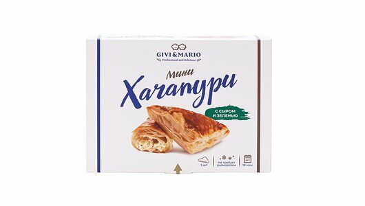 Хачапури Givi&Mario мини слоеные с сыром и зеленью замороженные