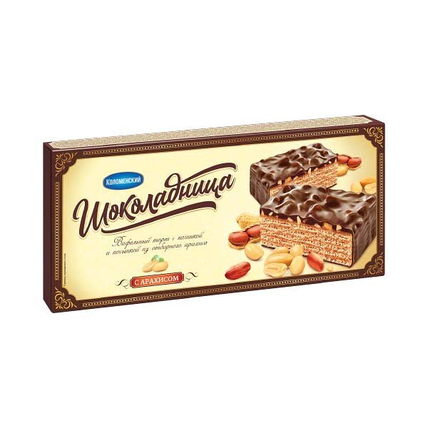 Торт вафельный Шоколадница 230гр с Арахисом карт/уп