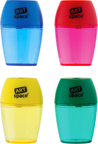 Точилка ARTSPACE 1 отверстие, пластиковая, контейнер, 1шт в ассортименте Арт. SHP206_1997
