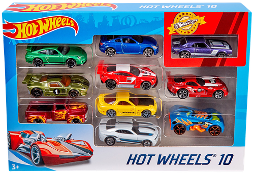 Набор машинок Hot Wheels 1:64 коллекционных, литых, арт. 54886, 10 шт