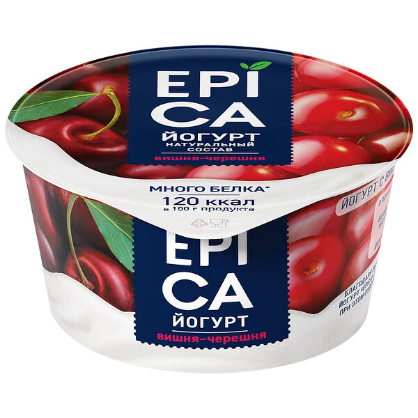 Йогурт Epica натуральный вишня черешня 4.8%