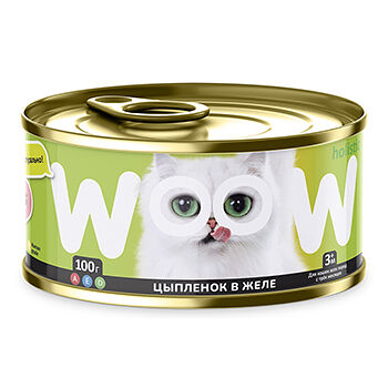 Корм влажный для кошек Woow holistic цыпленок в желе 