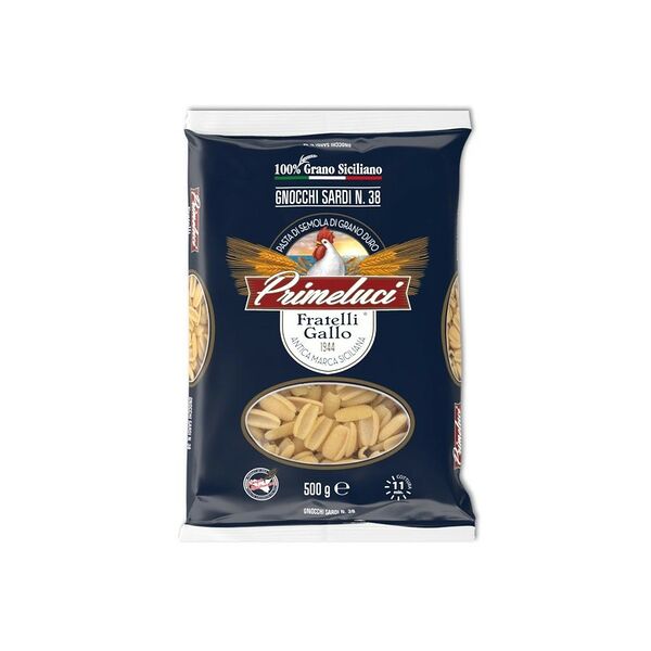 Макаронные изделия Primeluci Ньокки Сарди/Gnocchi Sardi №38 из твердых сортов пшеницы грА 500г