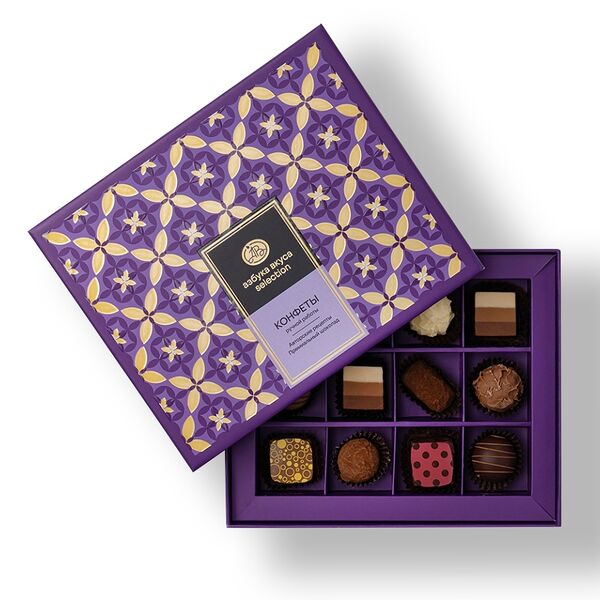 Коллекция шоколадных конфет ручной работы, «Азбука вкуса Selection», 12 шт., 160 г, Россия