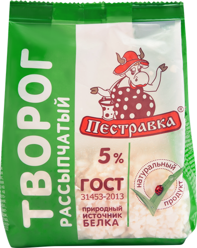 

Творог ПЕСТРАВКА 5%, без змж, 300г