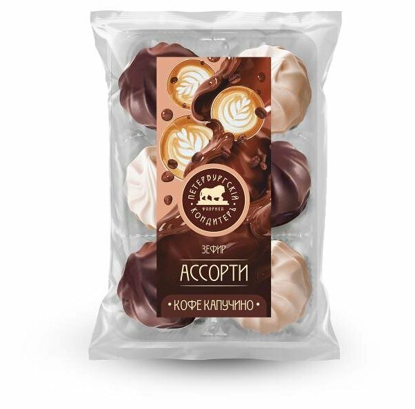 Зефир Петербургский Кондитеръ Ассорти кофе капучино в глазури ароматизированный 350г