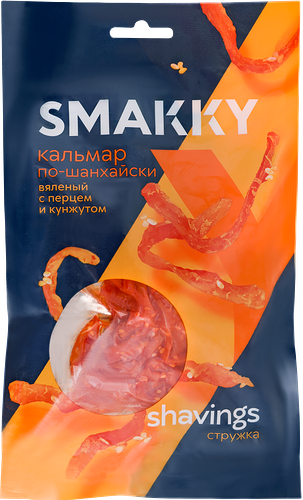 Кальмар вяленый SMAKKY По-шанхайски, с перцем и кунжутом, стружка, 70г