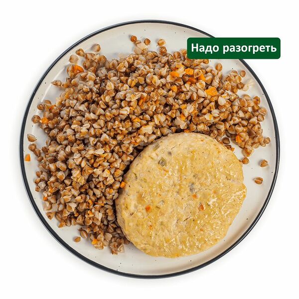 Котлеты из индейки паровые с овощами и гречкой Шеф Перекрёсток