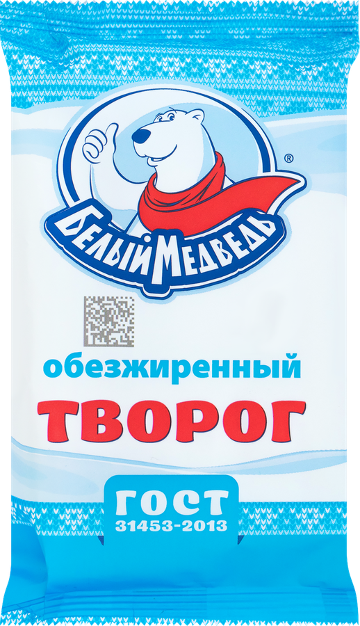 

Творог Белый Медведь обезжиренный, без змж, 250г