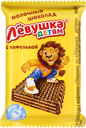 Батончик шоколадный ЛЕВУШКА с вафлями 27,5г
