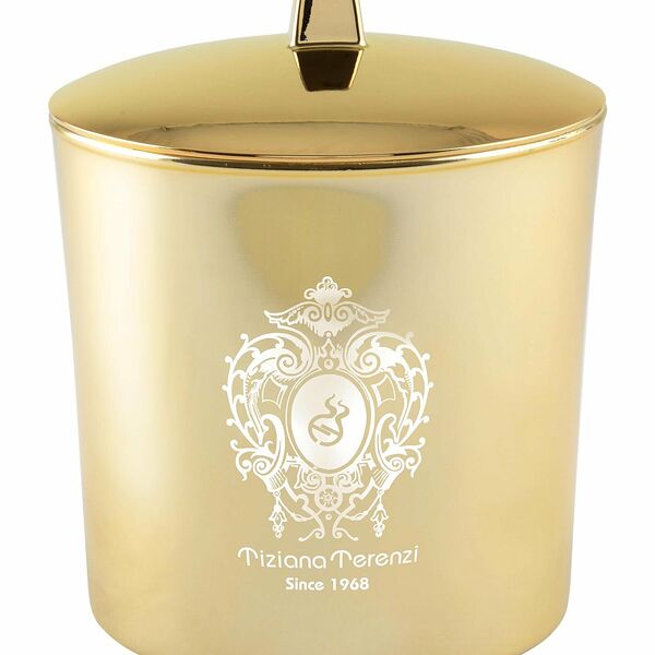TIZIANA TERENZI Foco Cвеча с ароматом духов Orion в золотом стекле 2 деревянных фитиля, 500 г