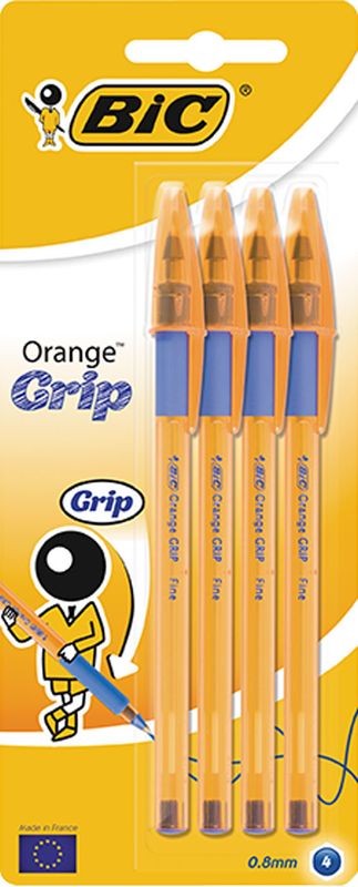 

Набор шариковых ручек BIC Orange Grip 0,8 мм синий Арт. 811928 4 шт