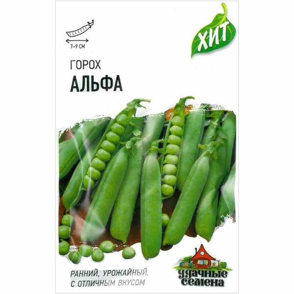 Семена Удачные Семена Горох Альфа Хит, 6 г