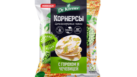 

Чипсы Dr.Korner Кукурузно-рисовые с горохом и чечевицей