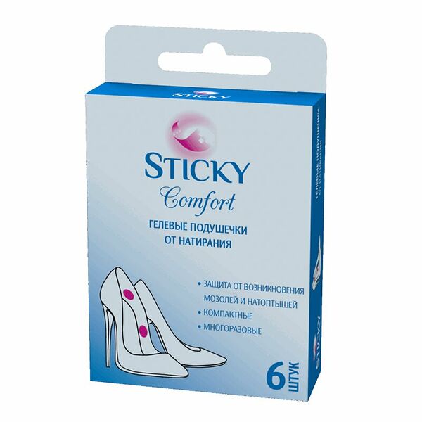 Гелевые подушечки от натирания Sticky comfort 6 шт