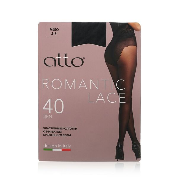 Женские колготки Atto Romantic Lace 40den Nero 2 размер