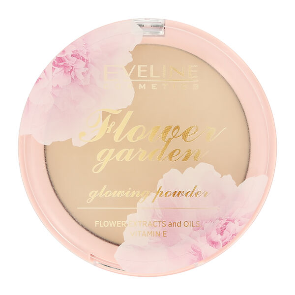 Пудра компактная для лица Eveline Flower Garden с эффектом сияния 8 г