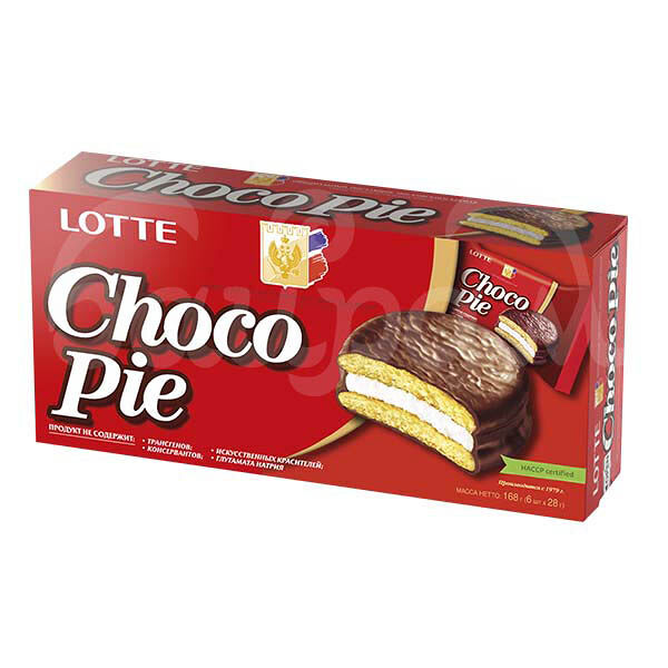 Печенье Лотте Чоко Пай 6*28гр Прослоенное Глазированное карт/уп