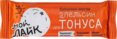 

Батончик-мюсли Мой Лайк Апельсин для тонуса 25 г