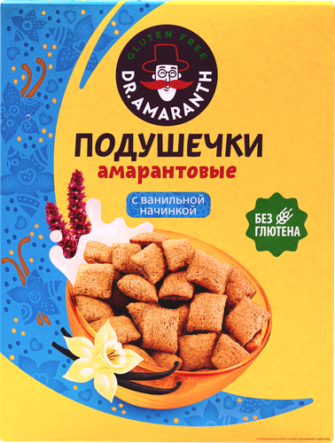 

Подушечки безглютеновые DR. AMARANTH Амарантовые со вкусом ванили 180 г