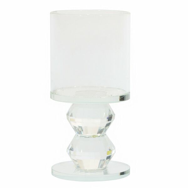Подсвечник 6х6х13см, на ножке, стекло, прозрачный 1 шт