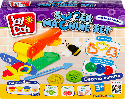 Масса для лепки Joy Doh Super machine set Чудо-машинка, 4х50г