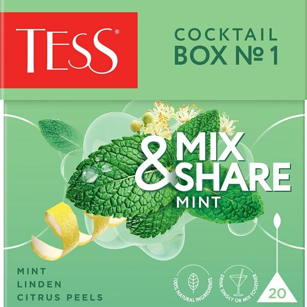 Напиток чайный Tess Коктейль Бокс №1 мята 20*1.5г