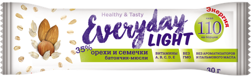 

Батончик-мюсли EVERYDAY Light, с орехами и семечками, 30г