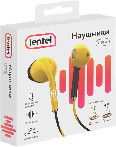 

Наушники проводные Lentel E-P131 с микрофоном