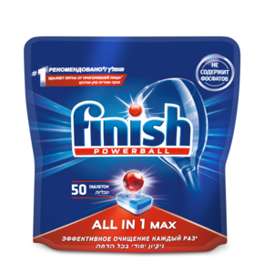 Таблетки для посудомоечных машин Finish Powerball All in 1 Max, 50 шт. в Магнит со скидкой –12%