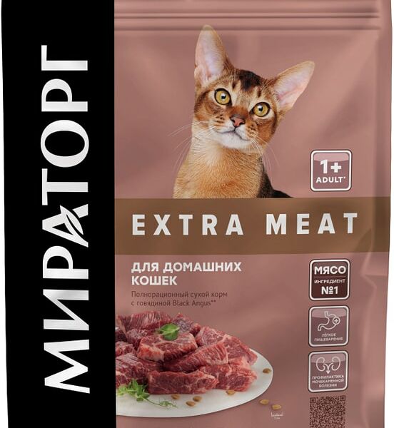 Сухой корм для кошек Мираторг Extra Meat Black Angus с говядиной 800г