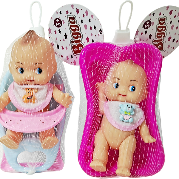 Пупсик BIGGA на стульчике/в ванночке 1шт., в ассортименте