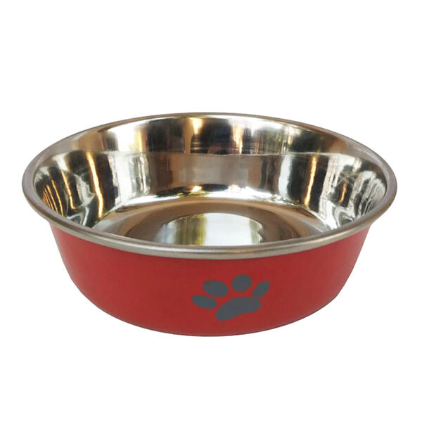 HOMEPET Heavy Лапки Миска для домашних животных металлическая утяжеленная красная 0,45л