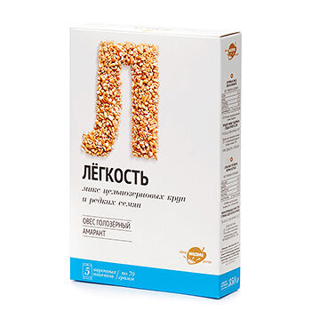 Смесь круп цельнозерновая Образ жизни Алтая Лёгкость амарант и овёс голозёрный в варочных пакетах, 5×70 г