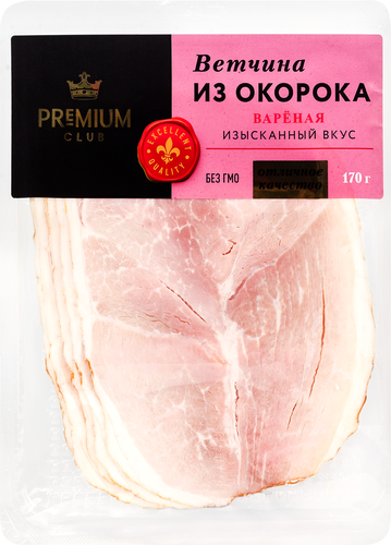 

Ветчина из окорока PREMIUM CLUB нарезка, 170г