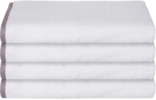 

Полотенце махровое PLATINUM CHOICE 100х150см, с цветным саржевым окончанием, белое, 1шт