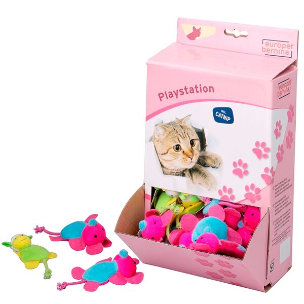 Игрушка EBI для кошек мягкая с кошачьей мятой Мышка и коровка, в ассортименте, 7.5 см, 1 шт