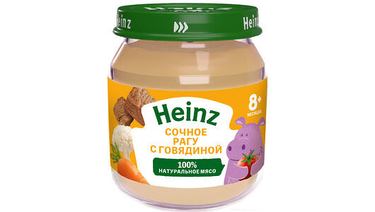 Пюре детское мясное Heinz Сочное рагу с говядиной с 8 месяцев 