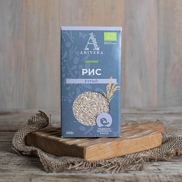 Органический рис бурый нешлифованный