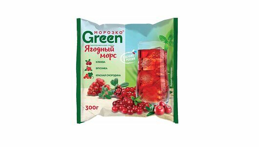 Смесь Green Ягодный морс клюква брусника красная смородина замороженная 300 г(Продукт замороженный)