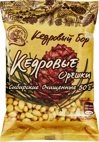 

Кедровые орехи Кедровый бор Сибирские очищенные 50 г