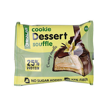 Печенье-суфле протеиновое Chikalab Сливочная ваниль глазированное (без сахара) 55 г, Россия