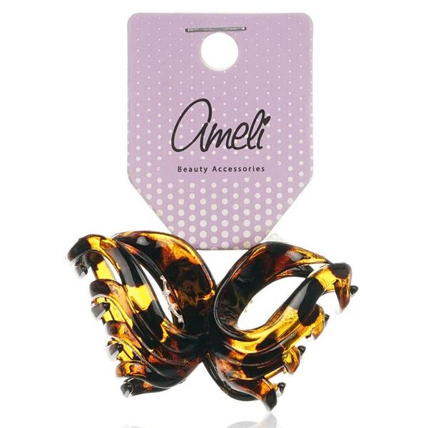 Набор крабов для волос Ameli, 2 шт, 7 см, коричневый глянец