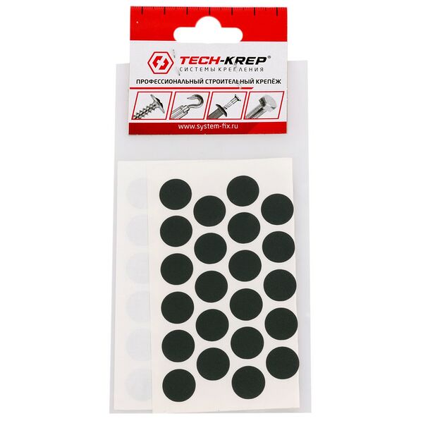 Заглушка самоклейкая Tech-Krep, 14 мм, черная, 50 шт