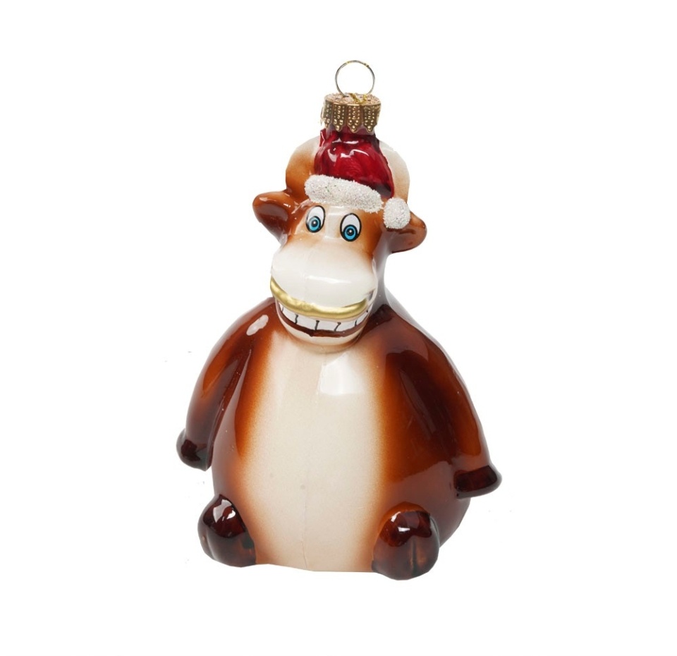 

Игрушки для елки Krebs Коллекция Традиции Рождественский бык,10см стекло 1 шт Германия