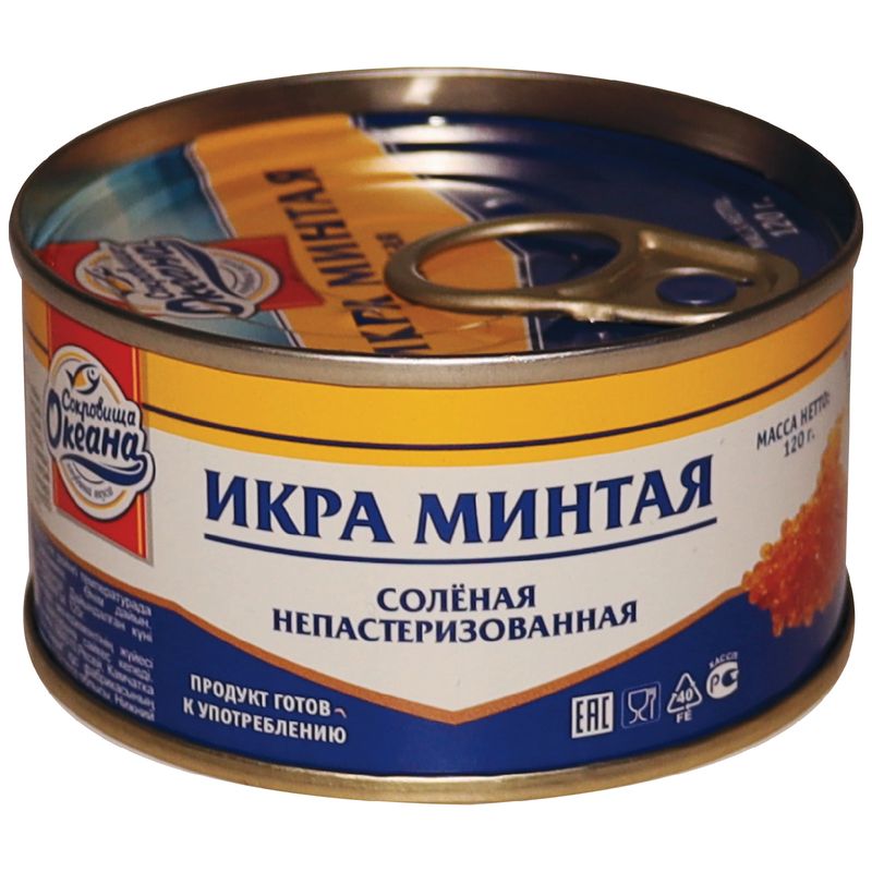 

Икра минтая Сокровище океана натуральная непастеризованная 120 г