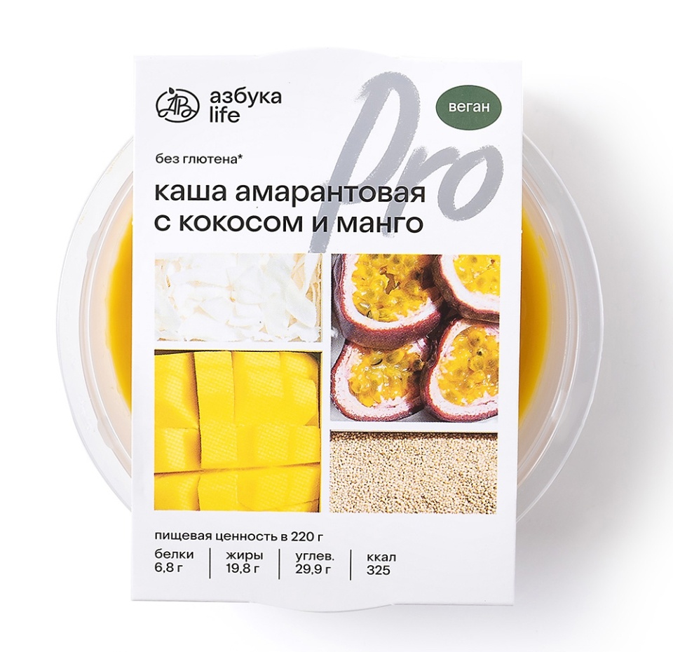 

Каша амарантовая с кокосом и манго Азбука Life 220г