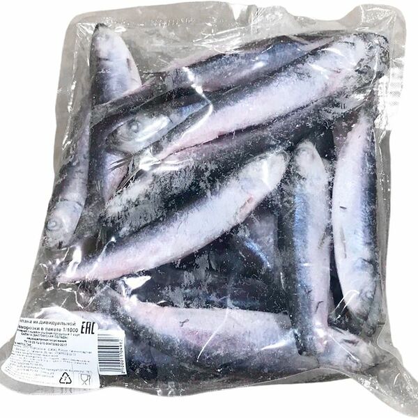 Салака неразделанная 1 сорт замороженная 1кг