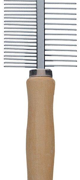 Расческа Triol двухсторонняя с деревянной ручкой 18 см