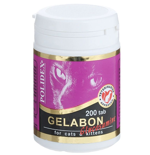 Витамины для кошек Polidex Gelabon Глюкозамин для профилактики и лечения заболеваний суставов, 200 таблеток